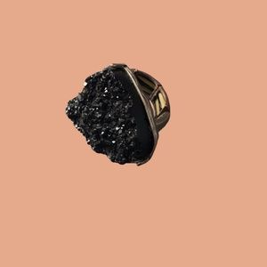 Black Sparkling Stone Ring